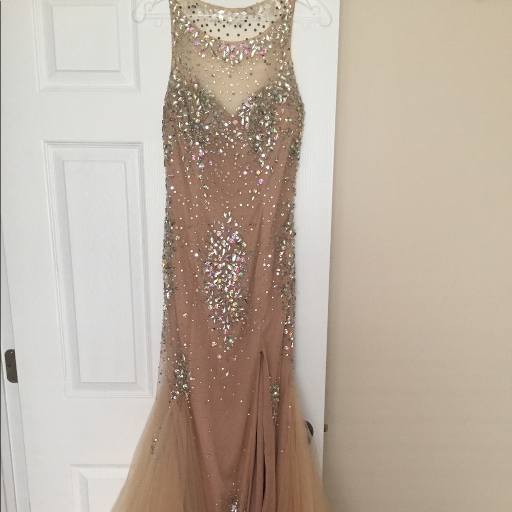 Floor length dress with slit